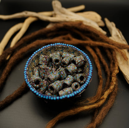 Mystic Mosaic – Handmade Polymer Clay Dread Bead – view 11