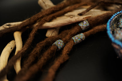 Mystic Mosaic – Handmade Polymer Clay Dread Bead – view 4