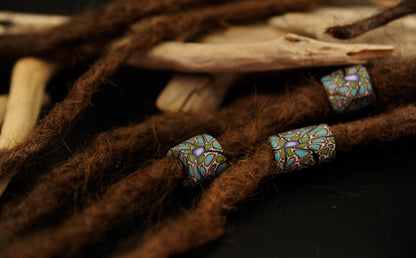 Mystic Mosaic – Handmade Polymer Clay Dread Bead – view 3