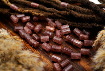 Erdbeerquarz Dreadlockperlen – Tube (2er-Set) – Ansicht 5