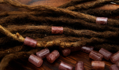 Erdbeerquarz Dreadlockperlen – Tube (2er-Set) – Ansicht 6