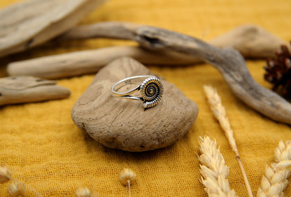 Ammonite Silver Ring – 925 Sterling Silver