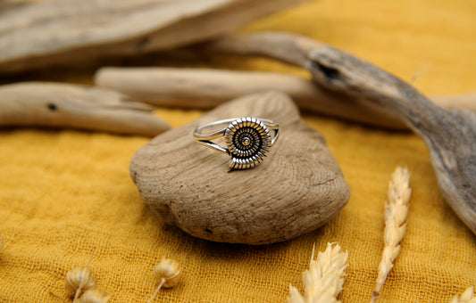 Silberring Ammonit-Design – 925 Sterling Silber