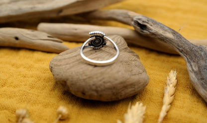 Ammonite Silver Ring – 925 Sterling Silver – view 3