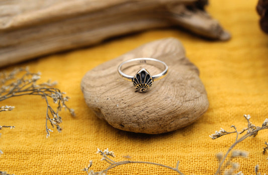 Silberring Muschel Spriale Design – 925 Sterling Silber