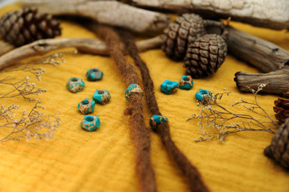 Imperial Jasper Dread Beads – Turquoise Mini Nuggets (Set of 2) – view 4