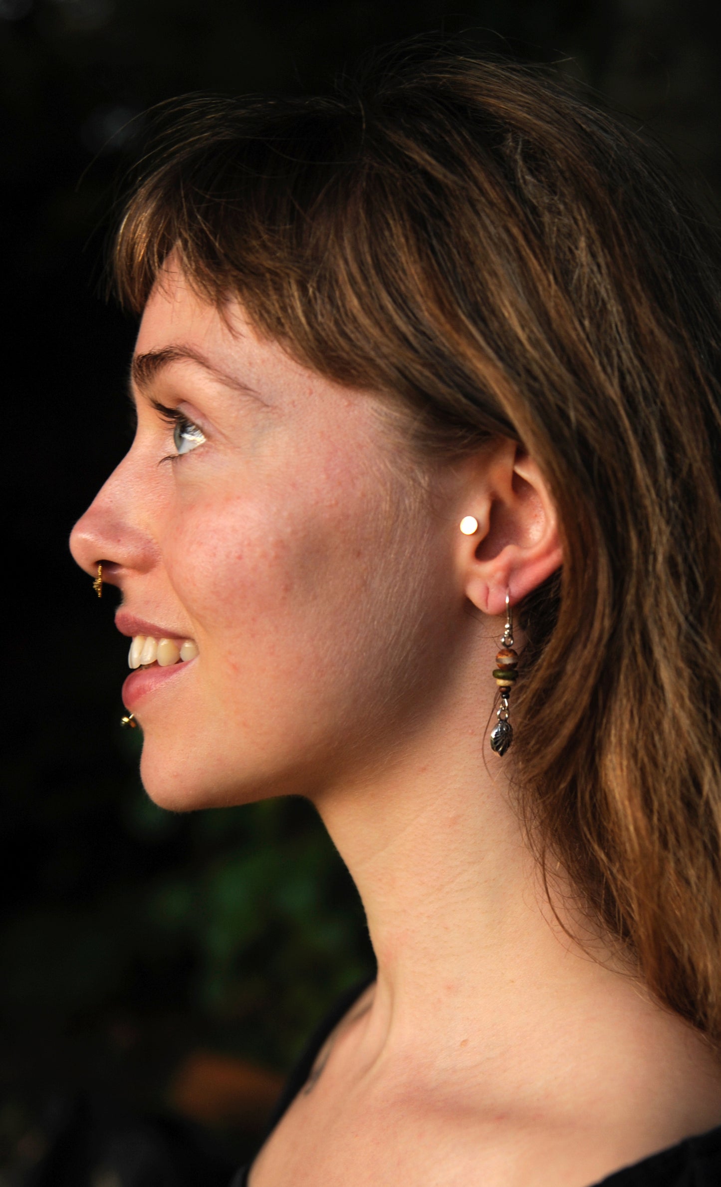 Silver Ammonite – Ohrringe aus 925er Silber & Dzi-Glasperle