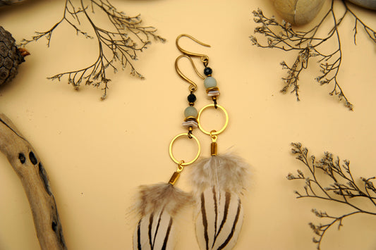 Federohrringe aus Silberfasan-Rupffedern – Klein, Leicht & Boho-Style