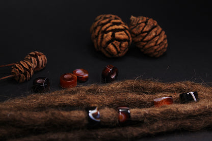 Agate Dread Beads – Cylinder (Set of 2) – view 2
