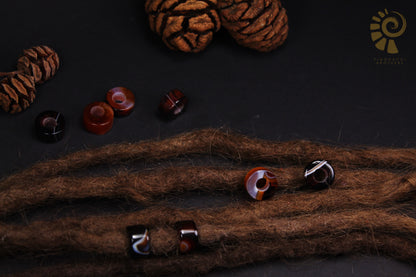 Agate Dread Beads – Cylinder (Set of 2) – view 6