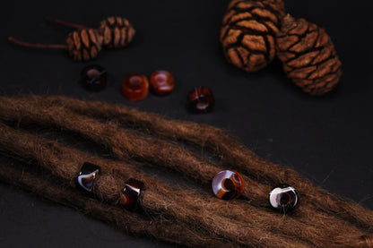 Agate Dread Beads – Cylinder (Set of 2) – view 7
