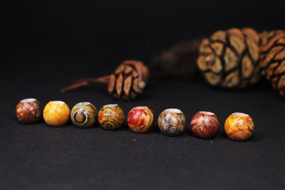Picasso Jasper Dread Beads – Sphere (Set of 2) – view 4