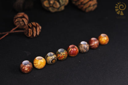 Picasso Jasper Dread Beads – Sphere (Set of 2) – view 5