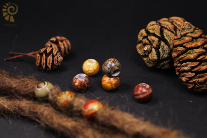 Picasso Jasper Dread Beads – Sphere (Set of 2) – view 6