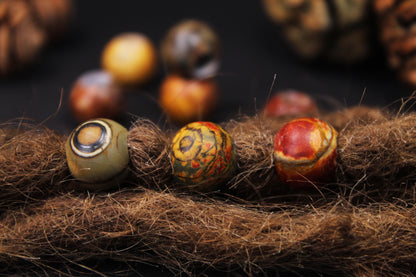 Picasso Jasper Dread Beads – Sphere (Set of 2)