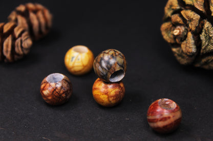 Picasso Jasper Dread Beads – Sphere (Set of 2) – view 8