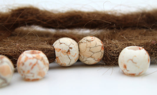 Magnesit Dreadlockperlen – Kugel (2er-Set)