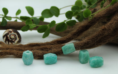 Amazonite Dread Beads – Cuboid (Set of 2)