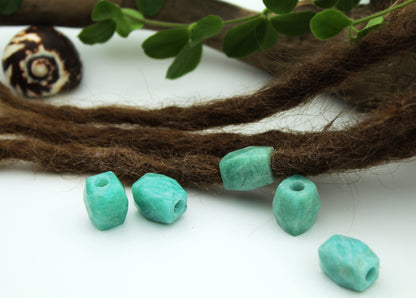 Amazonite Dread Beads – Cuboid (Set of 2) – view 5