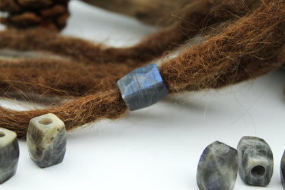 Labradorite Dread Beads – Cuboid (Set of 2) – view 2
