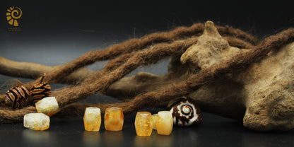 Citrin Dreadlockperlen – Cuboid (2er-Set) – Ansicht 3