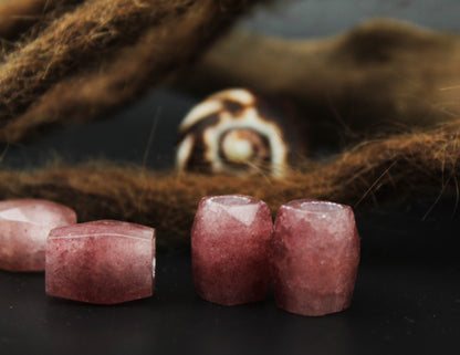 Strawberry Quartz Dread Beads – Cuboid (Set of 2) – view 8