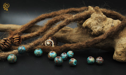 Achat Dreadlockperlen – Kugel (2er‑Set)