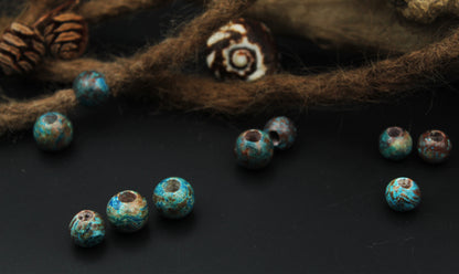 Blue Agate Dread Beads – Sphere (Set of 2) – view 4