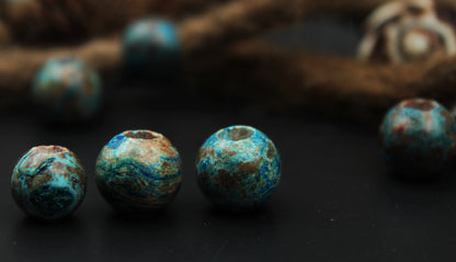 Blue Agate Dread Beads – Sphere (Set of 2) – view 5