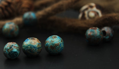 Blue Agate Dread Beads – Sphere (Set of 2) – view 6
