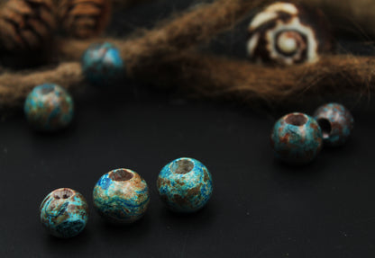Blue Agate Dread Beads – Sphere (Set of 2) – view 8