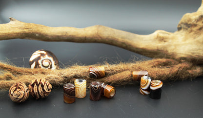 Agate Dread Beads – Tube (Set of 2) – view 2