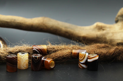 Agate Dread Beads – Tube (Set of 2) – view 3