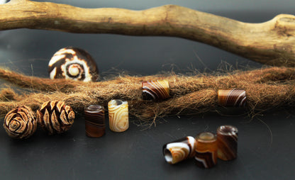 Agate Dread Beads – Tube (Set of 2) – view 4