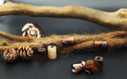 Agate Dread Beads – Tube (Set of 2) – view 5