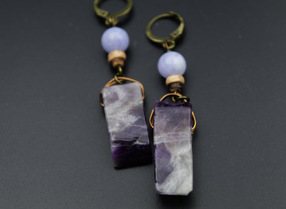 Amethyst Ohrringe mit großem Stein – Ansicht 4