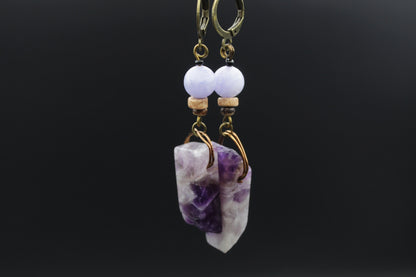 Amethyst Ohrringe mit großem Stein – Ansicht 5