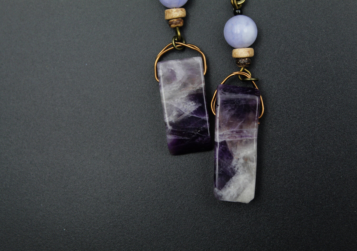 Amethyst Ohrringe mit großem Stein – Ansicht 6
