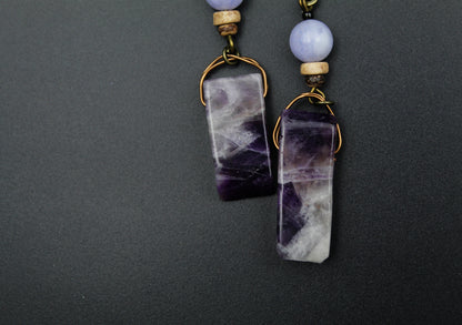 Amethyst Ohrringe mit großem Stein – Ansicht 6