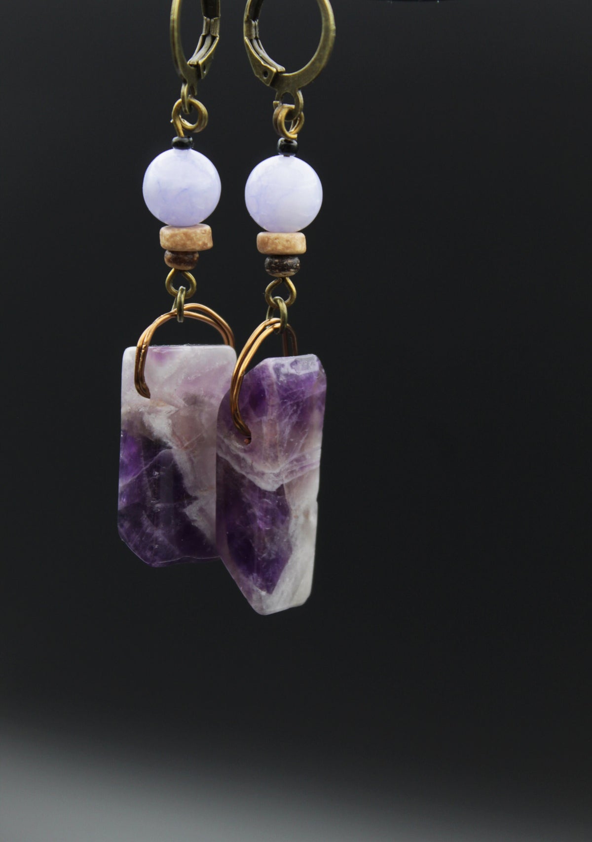 Amethyst Ohrringe mit großem Stein – Ansicht 7