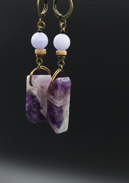 Amethyst Ohrringe mit großem Stein – Ansicht 7