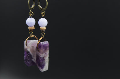 Amethyst Ohrringe mit großem Stein – Ansicht 8