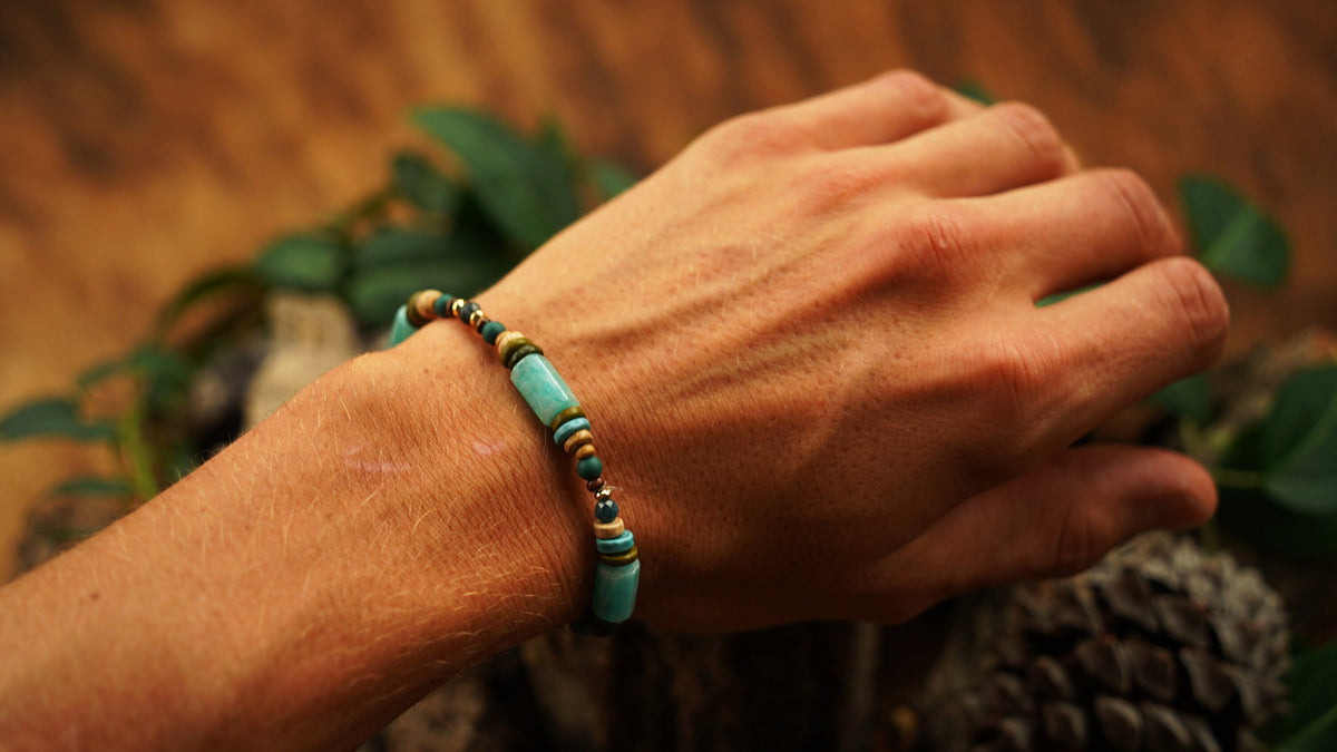 Amazonit Armband mit blauem Granat – Ansicht 3