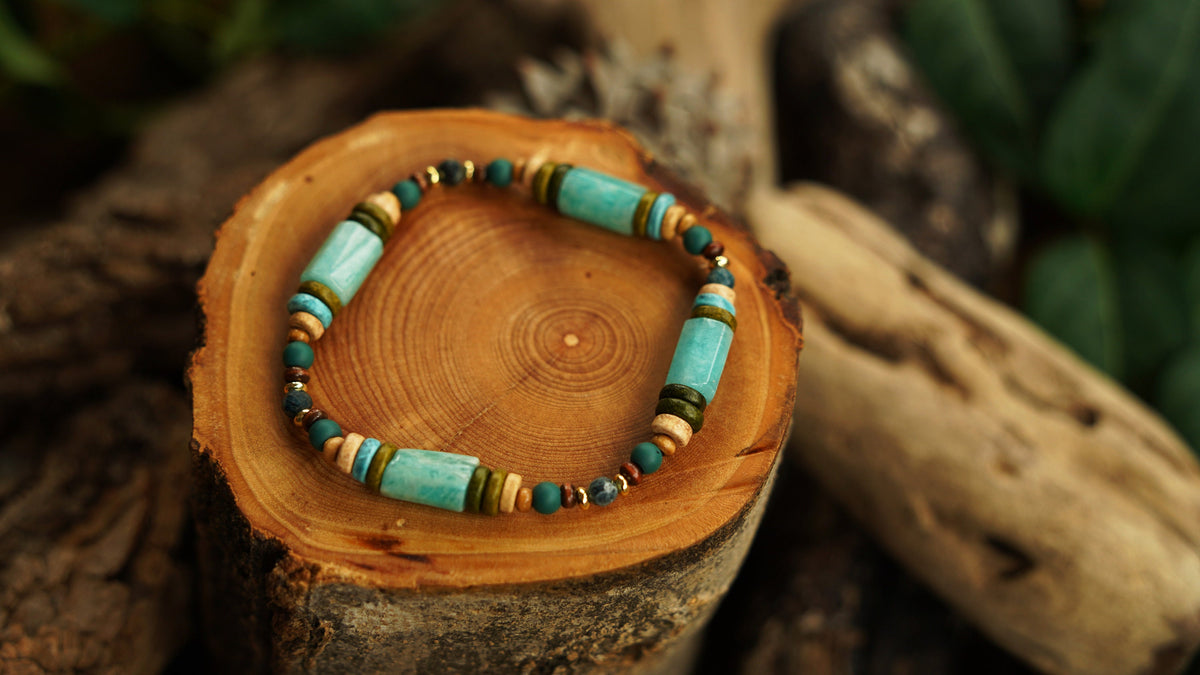 Amazonit Armband mit blauem Granat – Ansicht 8