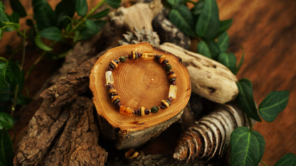 Citrine Bracelet with Garnet & Picasso Jasper – Stretch, Boho Crystal Bracelet – view 4