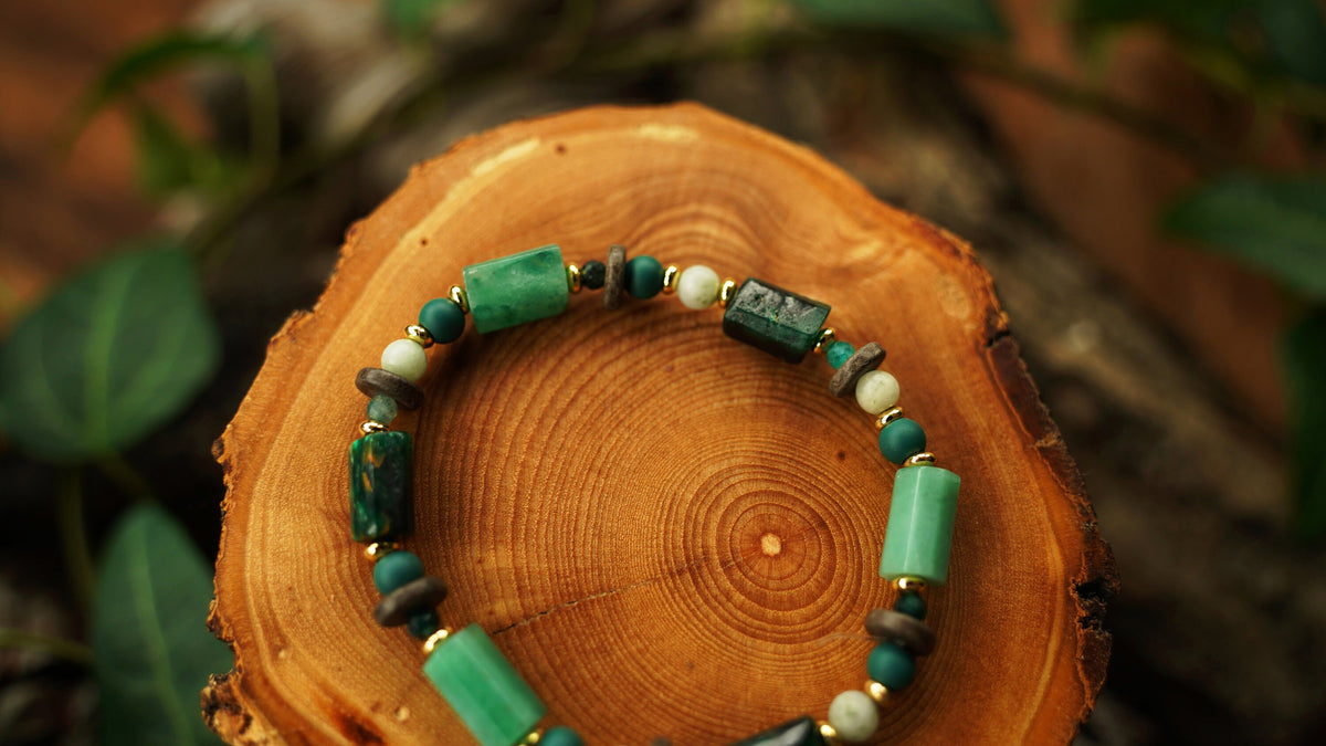 Rohsmaragd Armband mit blauem Granat – Ansicht 6