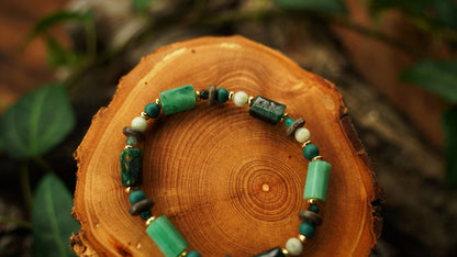 Rohsmaragd Armband mit blauem Granat – Ansicht 6