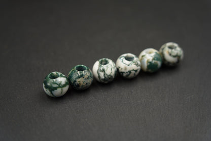 Round Tree Agate Dread Beads – Set of 2, Ø 12 or 14 mm – view 4