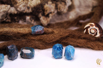 Faceted Blue Apatite Dread Beads – Set of 2, 13 × 18 mm – view 5