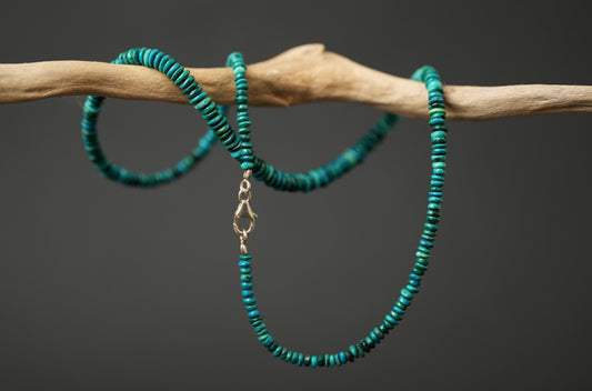 Chrysokoll Kette in Grün und Blau